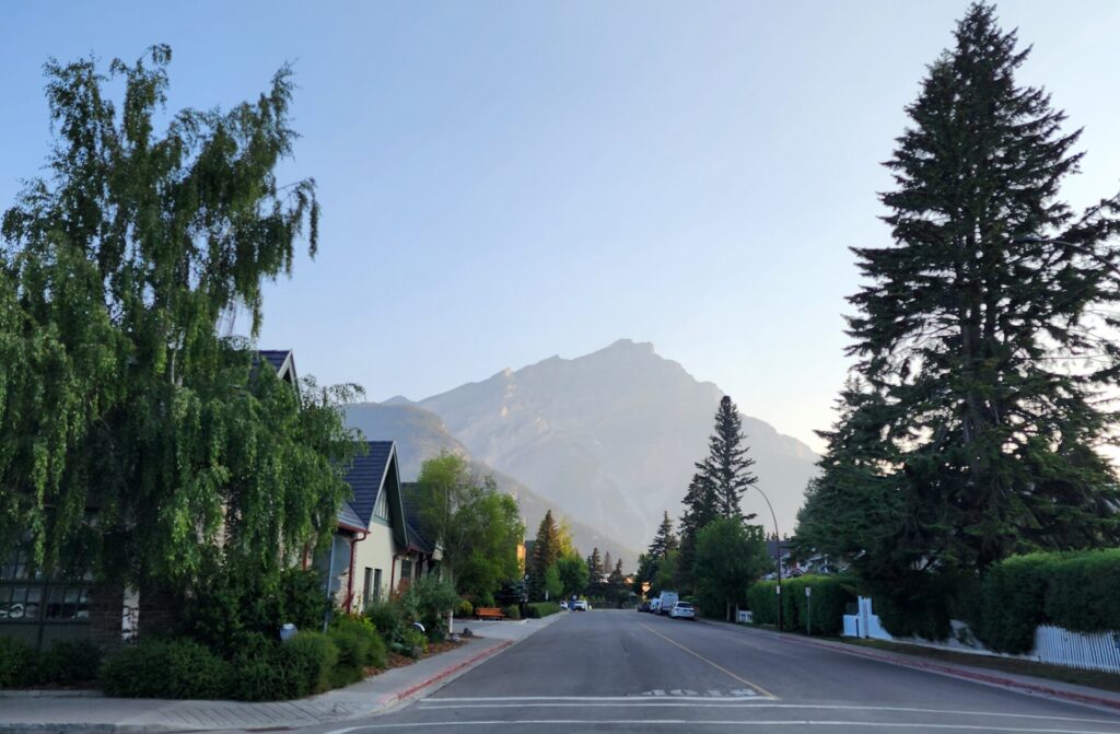 Cascade Mountain on a smokey day
